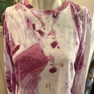 Women's Pink Tie-Dye Crop Top w/ one of a kind pattern cotton blend